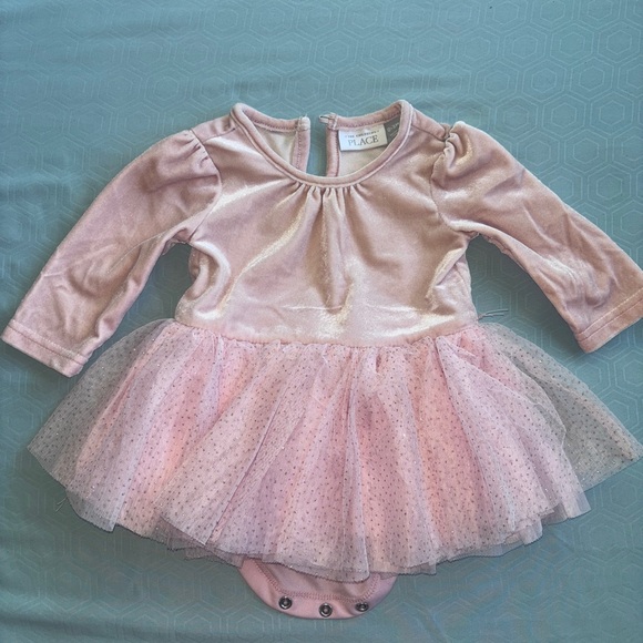 Pink Velvet and Sparkly Tulle Dress - Picture 1 of 3